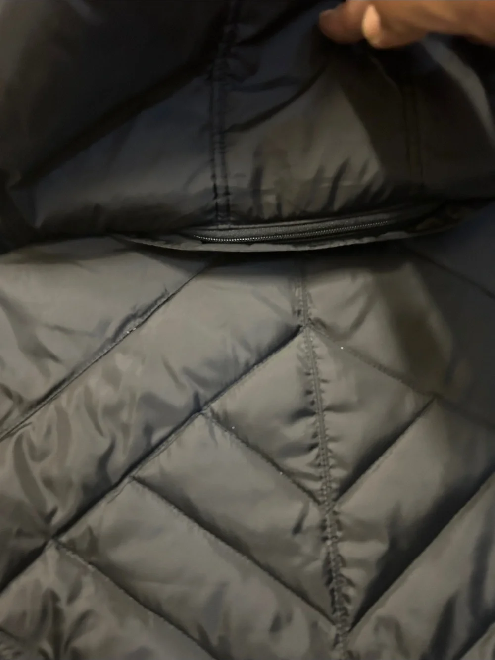 Michael Kors Black Quilted Long Puffer Coat with Faux Fur Collar